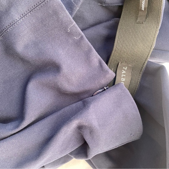 Talbots Portland Trouser Women's Size 12 P Navy Wide Leg Side Zip Dress Crops - Picture 7 of 10